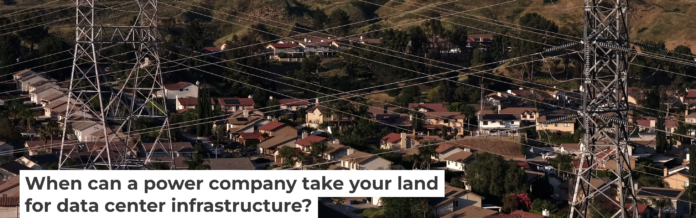 Meeting data center power demands will mean building more transmission lines and acquiring more land to put them on. These lines are in California. Justin Sullivan/Getty Images